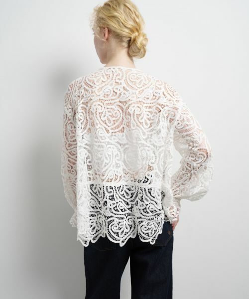 LANVIN en Bleu / ランバン オン ブルー シャツ・ブラウス | ケミカルレースフレアブラウス | 詳細11