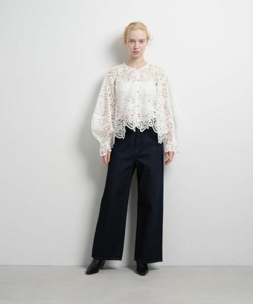 LANVIN en Bleu / ランバン オン ブルー シャツ・ブラウス | ケミカルレースフレアブラウス | 詳細7