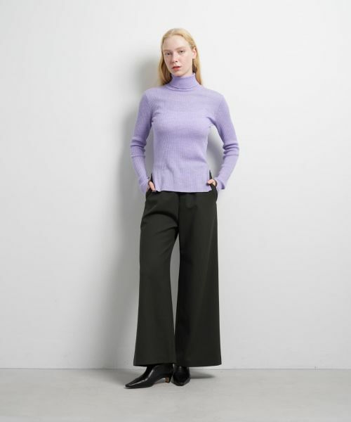 LANVIN en Bleu / ランバン オン ブルー その他パンツ | ウールツイルゴムワイドパンツ | 詳細12