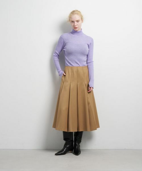 LANVIN en Bleu / ランバン オン ブルー ロング・マキシ丈スカート | カルゼステッチプリーツスカート | 詳細1