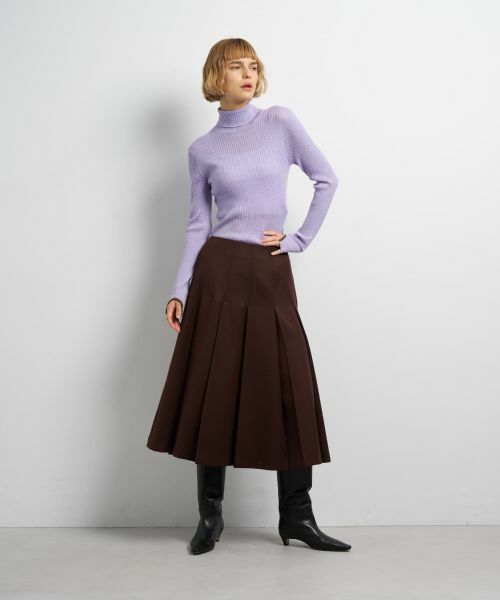 LANVIN en Bleu / ランバン オン ブルー ロング・マキシ丈スカート | カルゼステッチプリーツスカート | 詳細10