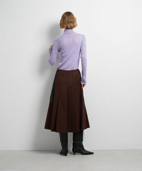 LANVIN en Bleu / ランバン オン ブルー ロング・マキシ丈スカート | カルゼステッチプリーツスカート | 詳細12
