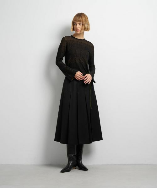 LANVIN en Bleu / ランバン オン ブルー ロング・マキシ丈スカート | カルゼステッチプリーツスカート | 詳細18