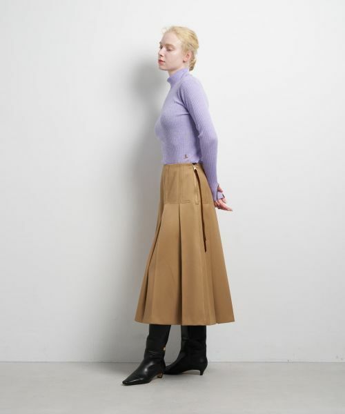 LANVIN en Bleu / ランバン オン ブルー ロング・マキシ丈スカート | カルゼステッチプリーツスカート | 詳細2