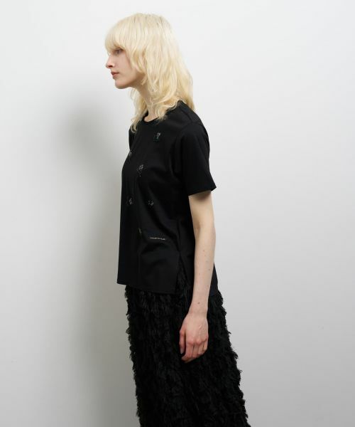 LANVIN en Bleu / ランバン オン ブルー Tシャツ | フラワービーズ刺繍Ｔシャツ | 詳細11