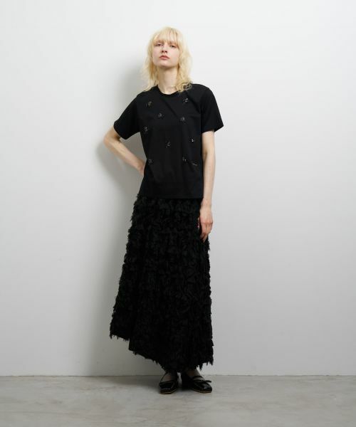 LANVIN en Bleu / ランバン オン ブルー Tシャツ | フラワービーズ刺繍Ｔシャツ | 詳細7