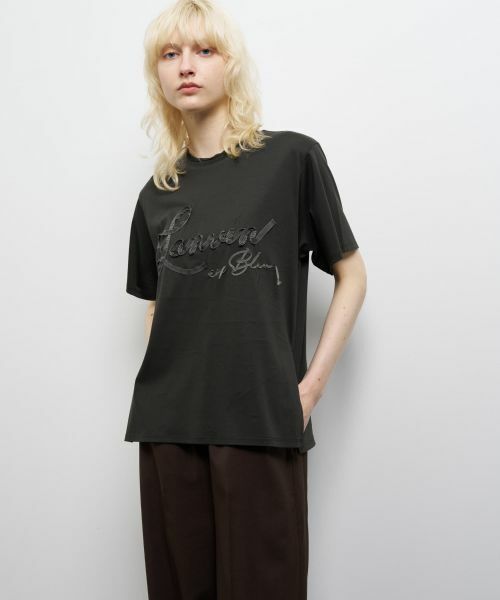 LANVIN en Bleu / ランバン オン ブルー Tシャツ | グログランテープロゴ刺繍Tシャツ | 詳細11