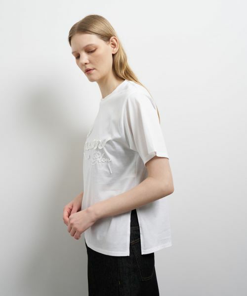 LANVIN en Bleu / ランバン オン ブルー Tシャツ | グログランテープロゴ刺繍Tシャツ | 詳細5