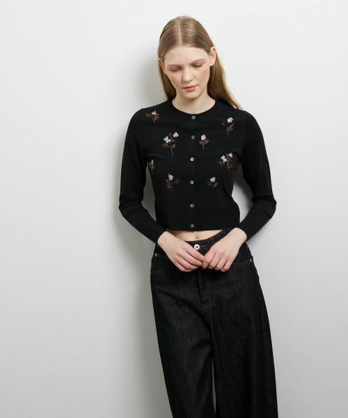 LANVIN en Bleu / ランバン オン ブルー カーディガン・ボレロ | フラワービーズ刺繍カーディガン | 詳細3