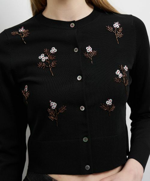 LANVIN en Bleu / ランバン オン ブルー カーディガン・ボレロ | フラワービーズ刺繍カーディガン | 詳細7