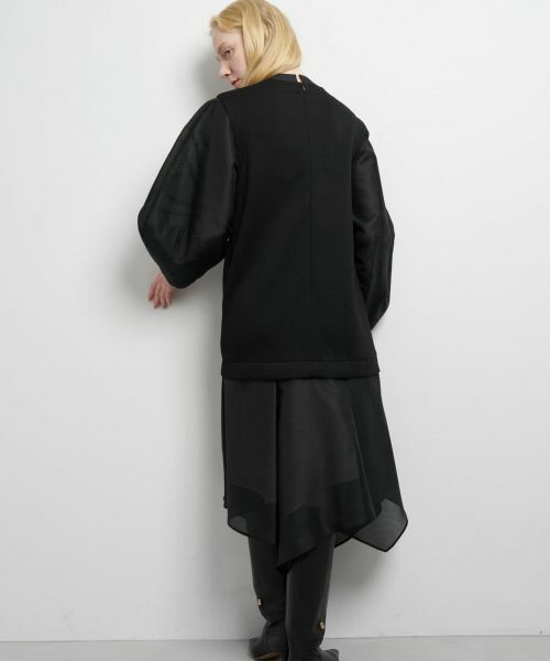 LANVIN en Bleu / ランバン オン ブルー ドレス | ダンボールコンビワンピース | 詳細10