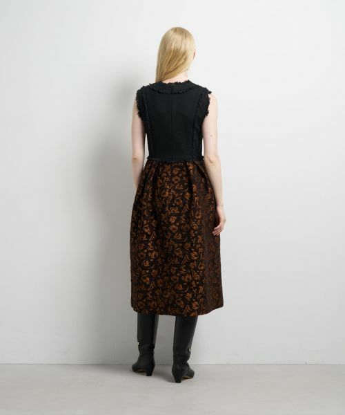 LANVIN en Bleu / ランバン オン ブルー ドレス | ジャガードコンビワンピース | 詳細3