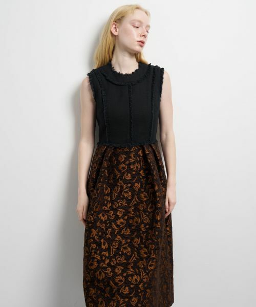 LANVIN en Bleu / ランバン オン ブルー ドレス | ジャガードコンビワンピース | 詳細4