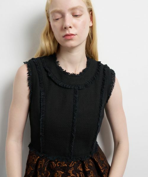 LANVIN en Bleu / ランバン オン ブルー ドレス | ジャガードコンビワンピース | 詳細5