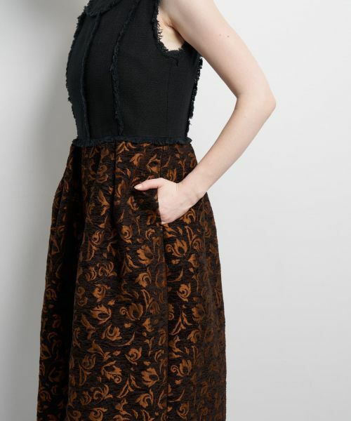 LANVIN en Bleu / ランバン オン ブルー ドレス | ジャガードコンビワンピース | 詳細6