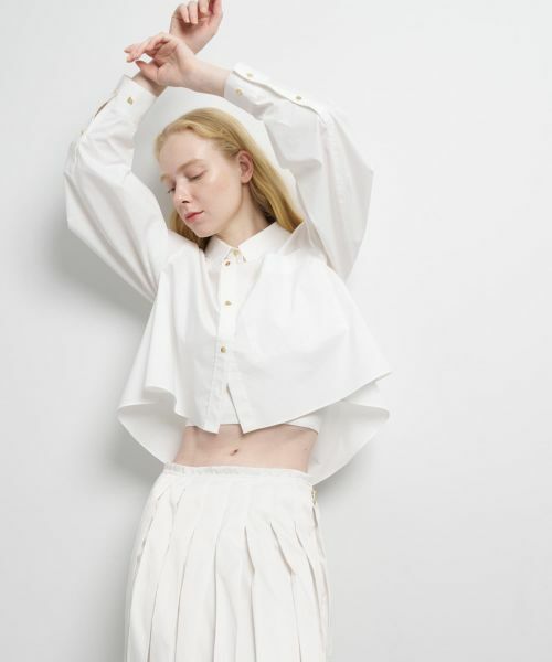 LANVIN en Bleu / ランバン オン ブルー シャツ・ブラウス | クロップドフレアシャツ | 詳細12