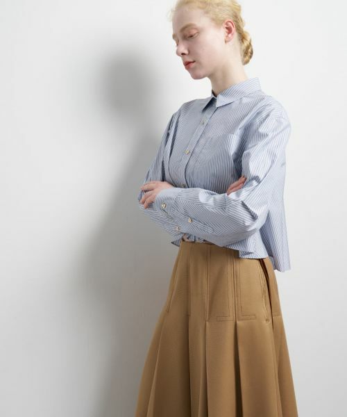 LANVIN en Bleu / ランバン オン ブルー シャツ・ブラウス | クロップドフレアシャツ | 詳細5