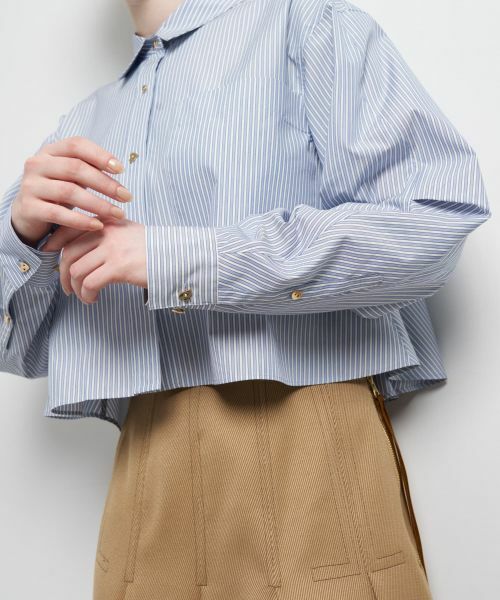 LANVIN en Bleu / ランバン オン ブルー シャツ・ブラウス | クロップドフレアシャツ | 詳細8