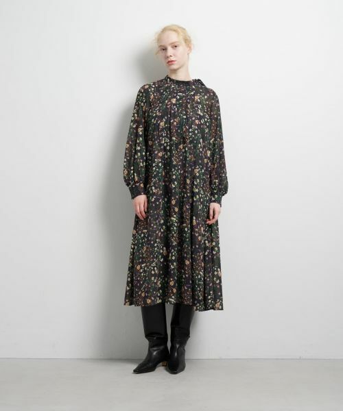 LANVIN en Bleu / ランバン オン ブルー ドレス | AUBE & BRUMEプリントサイドボウタイワンピース | 詳細1