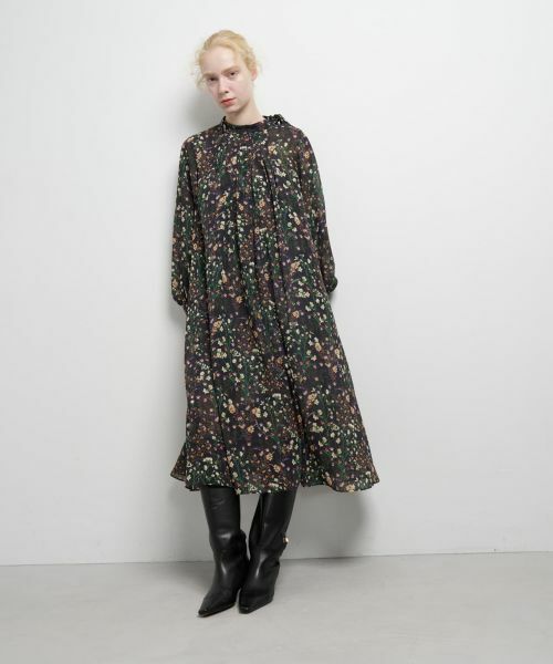 LANVIN en Bleu / ランバン オン ブルー ドレス | AUBE & BRUMEプリントサイドボウタイワンピース | 詳細4