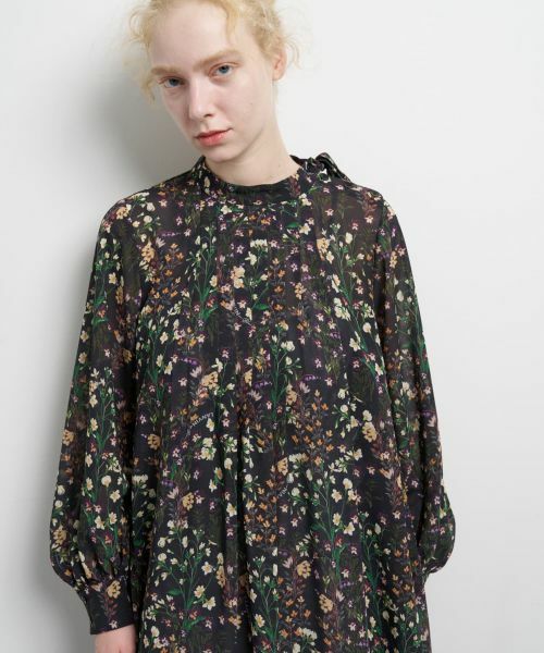 LANVIN en Bleu / ランバン オン ブルー ドレス | AUBE & BRUMEプリントサイドボウタイワンピース | 詳細5