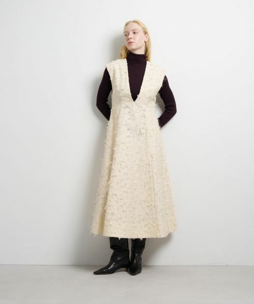 LANVIN en Bleu / ランバン オン ブルー ドレス | ハンドカットジャガードワンピース | 詳細1