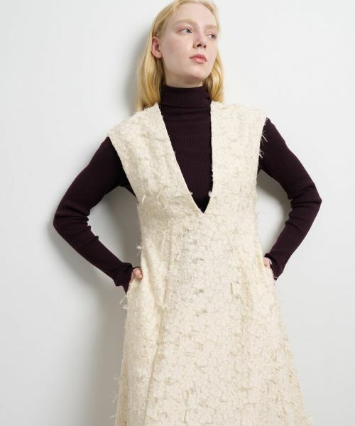 LANVIN en Bleu / ランバン オン ブルー ドレス | ハンドカットジャガードワンピース | 詳細4