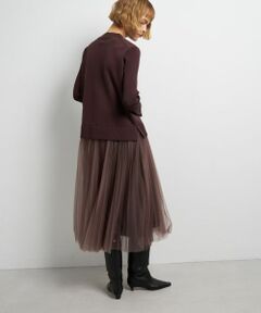 LANVIN en Bleu / ランバン オン ブルー ドレス | チュールプリーツコンビニットワンピース