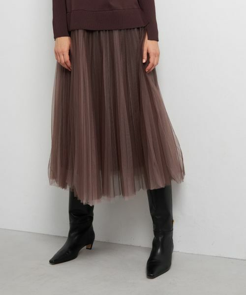 LANVIN en Bleu / ランバン オン ブルー ドレス | チュールプリーツコンビニットワンピース | 詳細7