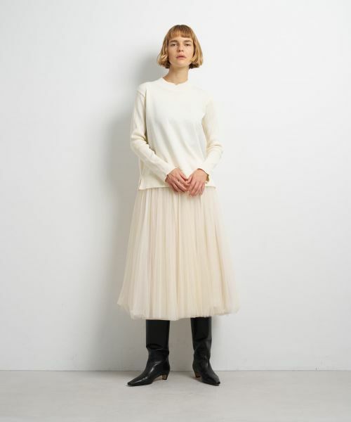 LANVIN en Bleu / ランバン オン ブルー ドレス | チュールプリーツコンビニットワンピース | 詳細8