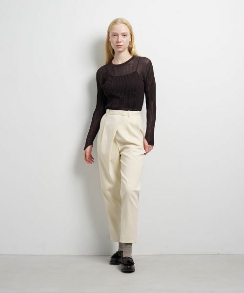 LANVIN en Bleu / ランバン オン ブルー その他パンツ | フロントタックテーパードパンツ | 詳細1