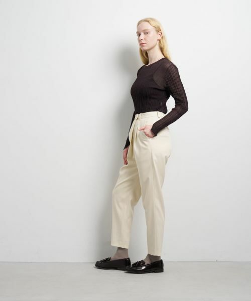 LANVIN en Bleu / ランバン オン ブルー その他パンツ | フロントタックテーパードパンツ | 詳細2