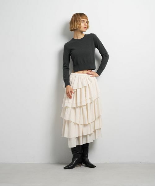 LANVIN en Bleu / ランバン オン ブルー ロング・マキシ丈スカート | ランダムティアードフリルスカート | 詳細1