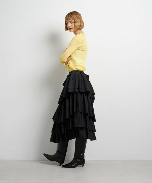 LANVIN en Bleu / ランバン オン ブルー ロング・マキシ丈スカート | ランダムティアードフリルスカート | 詳細10