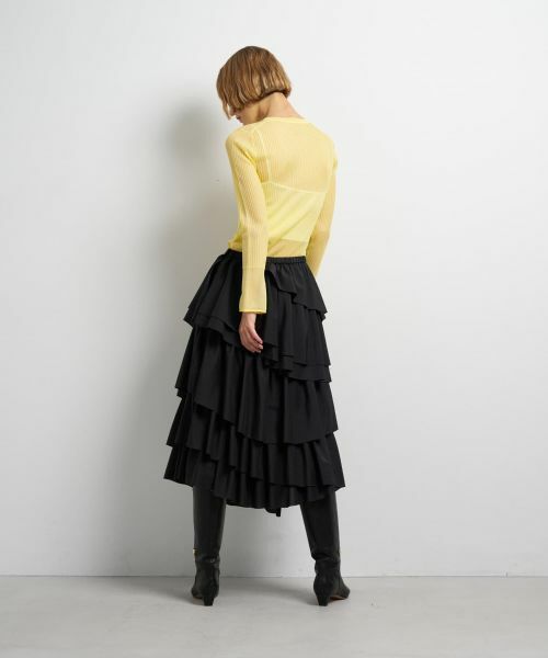 LANVIN en Bleu / ランバン オン ブルー ロング・マキシ丈スカート | ランダムティアードフリルスカート | 詳細11