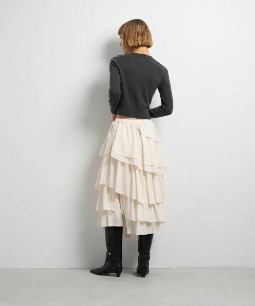 LANVIN en Bleu / ランバン オン ブルー ロング・マキシ丈スカート | ランダムティアードフリルスカート | 詳細3