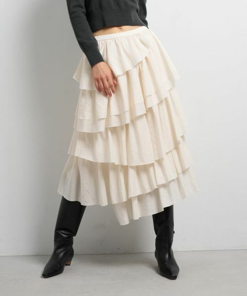 LANVIN en Bleu / ランバン オン ブルー ロング・マキシ丈スカート | ランダムティアードフリルスカート | 詳細5