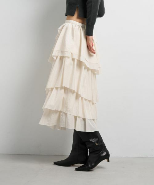 LANVIN en Bleu / ランバン オン ブルー ロング・マキシ丈スカート | ランダムティアードフリルスカート | 詳細6