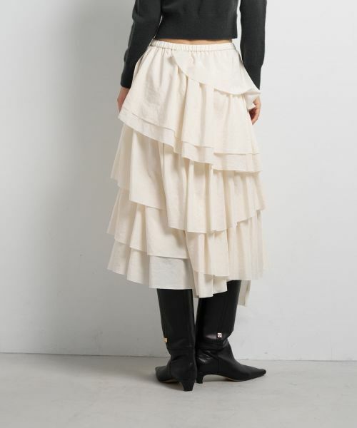 LANVIN en Bleu / ランバン オン ブルー ロング・マキシ丈スカート | ランダムティアードフリルスカート | 詳細7