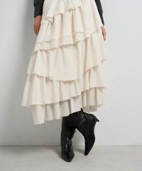 LANVIN en Bleu / ランバン オン ブルー ロング・マキシ丈スカート | ランダムティアードフリルスカート | 詳細8