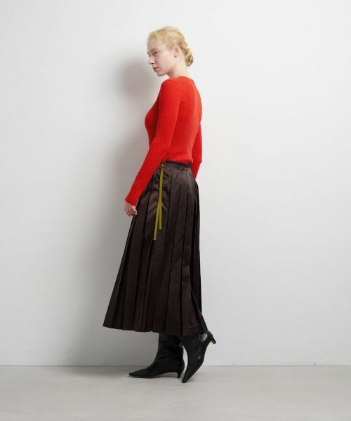 LANVIN en Bleu / ランバン オン ブルー ロング・マキシ丈スカート | LIMONTA East サテンプリーツスカート | 詳細1