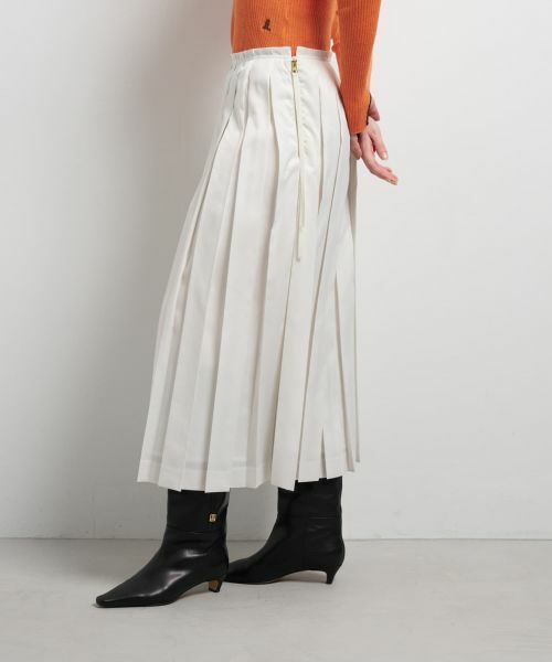 LANVIN en Bleu / ランバン オン ブルー ロング・マキシ丈スカート | LIMONTA East サテンプリーツスカート | 詳細11