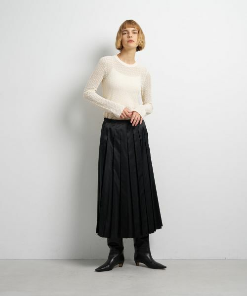 LANVIN en Bleu / ランバン オン ブルー ロング・マキシ丈スカート | LIMONTA East サテンプリーツスカート | 詳細15