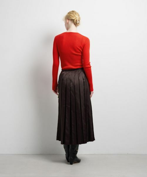 LANVIN en Bleu / ランバン オン ブルー ロング・マキシ丈スカート | LIMONTA East サテンプリーツスカート | 詳細2