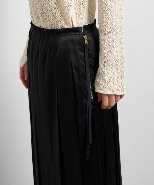 LANVIN en Bleu / ランバン オン ブルー ロング・マキシ丈スカート | LIMONTA East サテンプリーツスカート | 詳細21