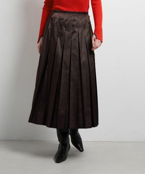 LANVIN en Bleu / ランバン オン ブルー ロング・マキシ丈スカート | LIMONTA East サテンプリーツスカート | 詳細3