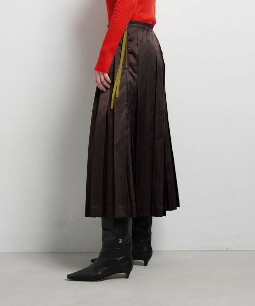 LANVIN en Bleu / ランバン オン ブルー ロング・マキシ丈スカート | LIMONTA East サテンプリーツスカート | 詳細4