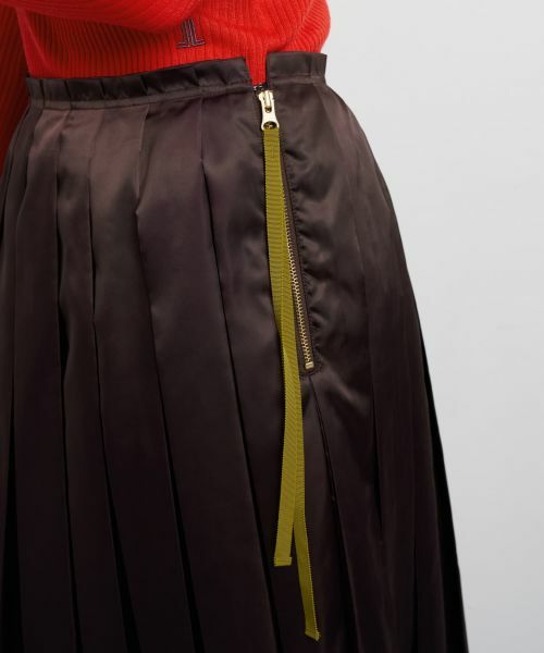 LANVIN en Bleu / ランバン オン ブルー ロング・マキシ丈スカート | LIMONTA East サテンプリーツスカート | 詳細6