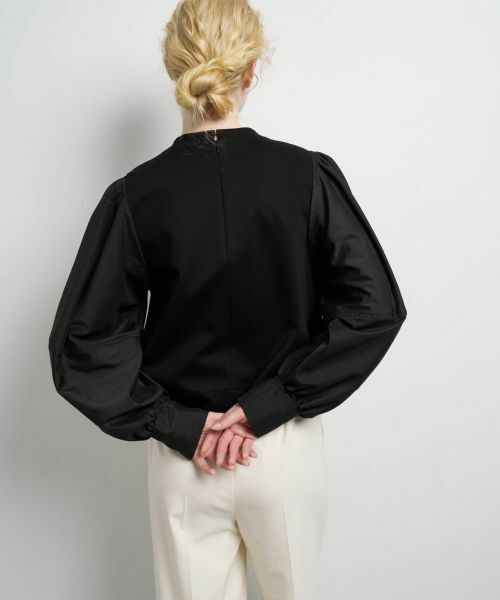 LANVIN en Bleu / ランバン オン ブルー Tシャツ | ボリュームスリーブコンビブラウス | 詳細14