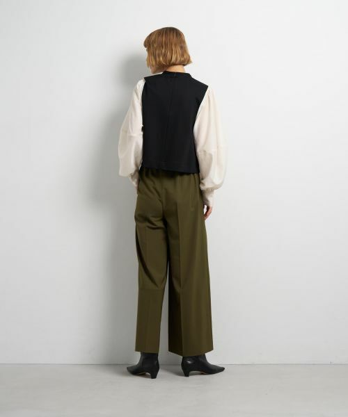 LANVIN en Bleu / ランバン オン ブルー Tシャツ | ボリュームスリーブコンビブラウス | 詳細3